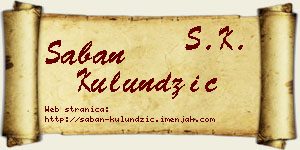 Šaban Kulundžić vizit kartica